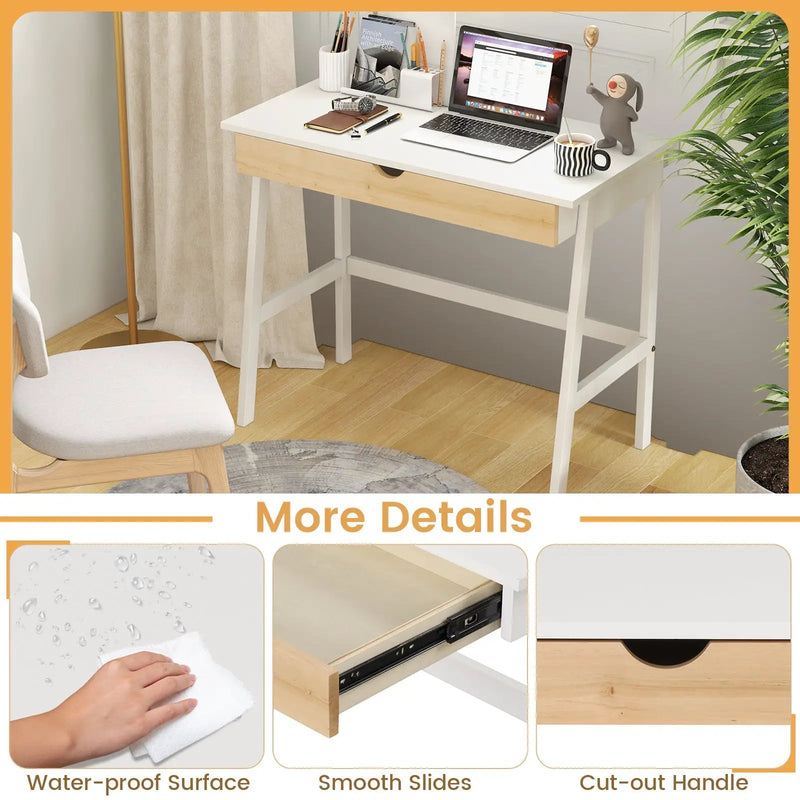 Wooden Computer Desk with Drawer for Home Office by DirectDeals