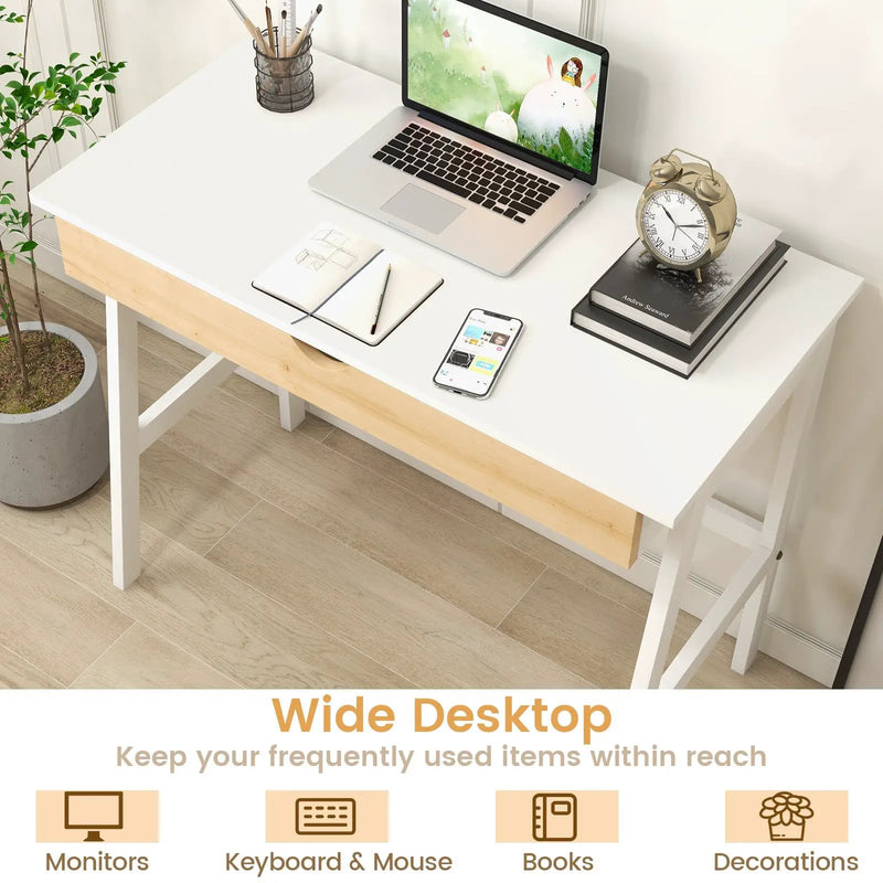 Wooden Computer Desk with Drawer for Home Office by DirectDeals