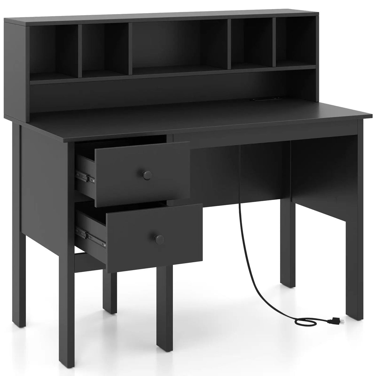 48 Inch Computer Desk with Drawers Power Outlets by DirectDeals