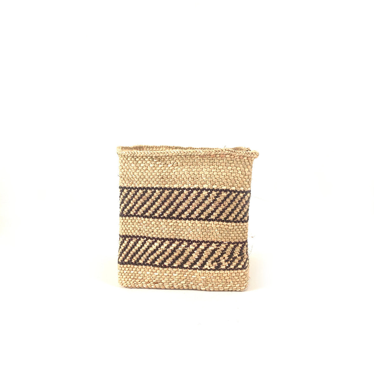 Square Natural  w/ Black Stripe Iringa Basket, photo 2 of 6