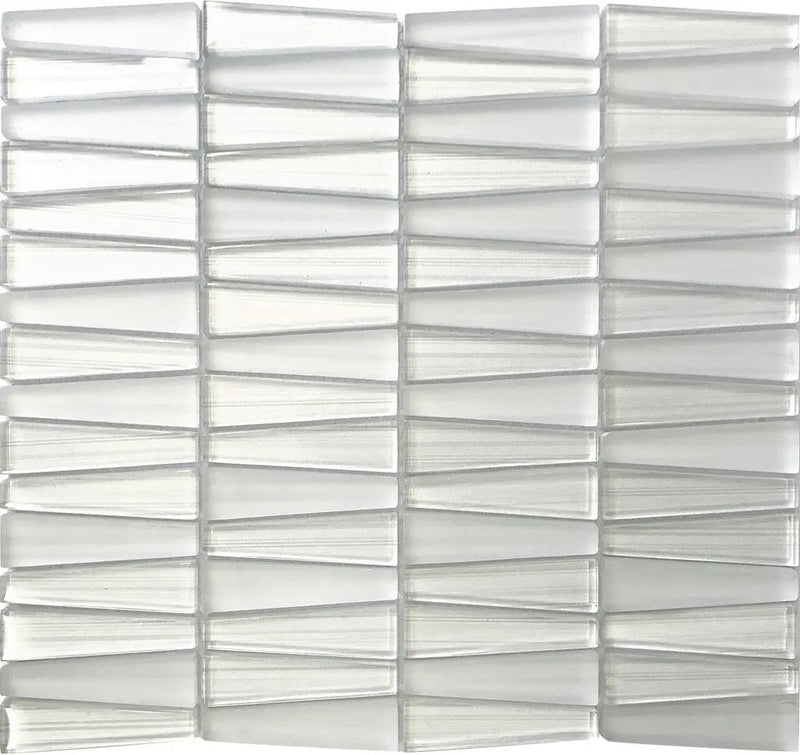 White 12x13 Trapezium Glossy Matte Glass Mosaic Tile (5 pack, 5.38 sq ft/case) by Apollo Tile