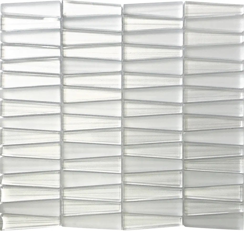 White 12x13 Glossy Matte Trapezium Glass Mosaic Tile (5 pack, 5.38 sq ft/case) by Apollo Tile