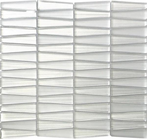 White 12x13 Glossy Matte Trapezium Glass Mosaic Tile (5 pack, 5.38 sq ft/case), photo 2 of 6