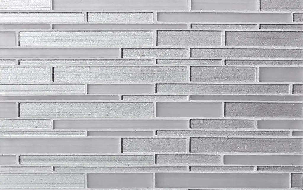 White 12x12 Linear Glossy Matte Glass Mosaic Tile (5 pack, 5 sq ft/case) by Apollo Tile