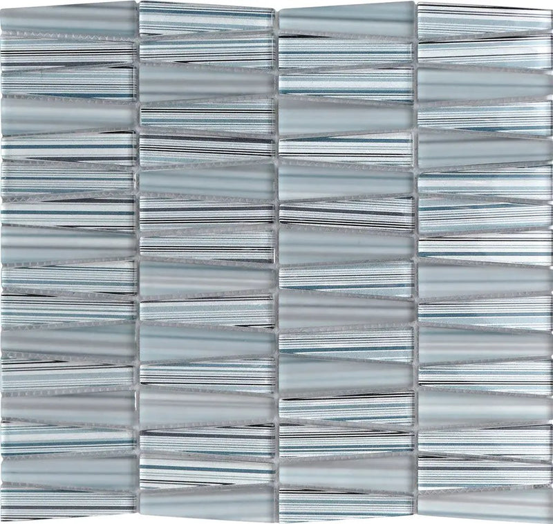 Blue 12x13 Glossy Matte Trapezium Glass Mosaic Tile (5 pack, 5.38 sq ft/case) by Apollo Tile