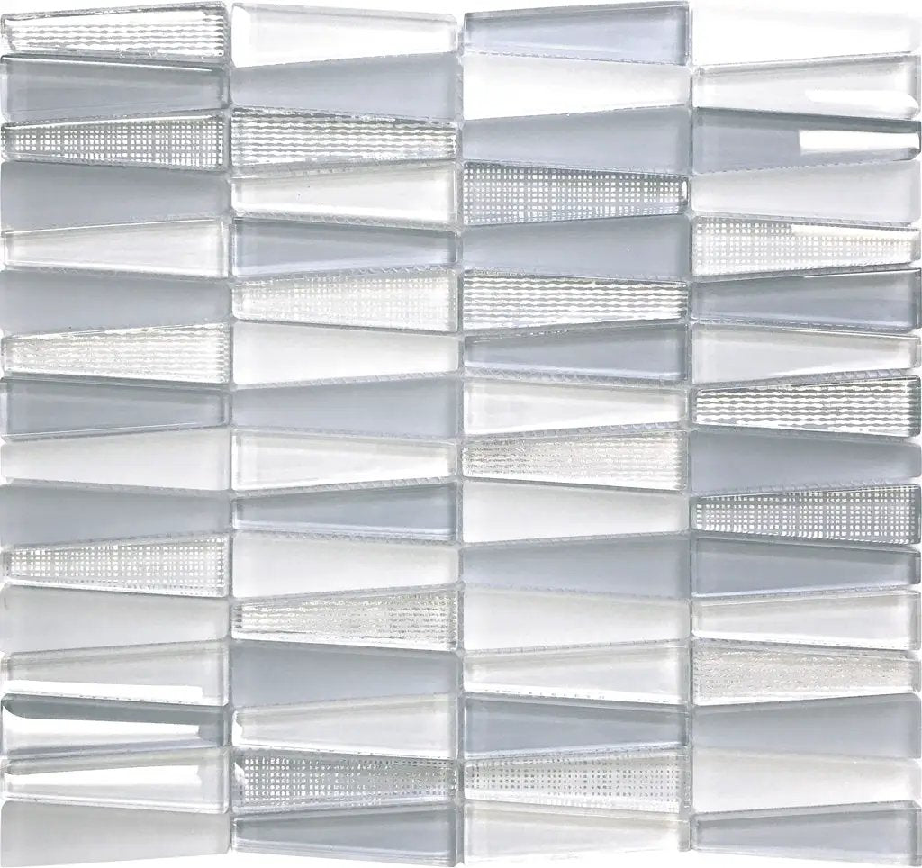 Blue 12x13 Glossy Matte Trapezium Glass Mosaic Tile (5 pack, 5.38 sq ft/case) by Apollo Tile
