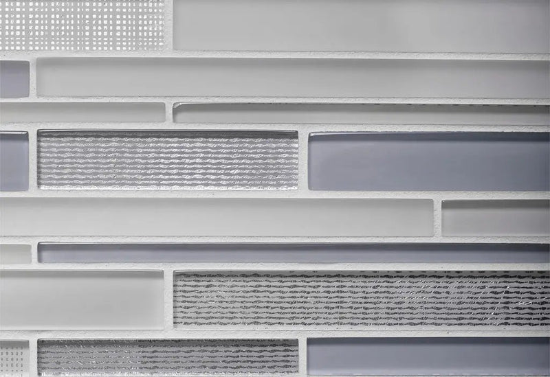 White Blue 12x12 Glossy Matte Sticks Glass Mosaic Tile (5 pack, 5 sq ft/case) by Apollo Tile