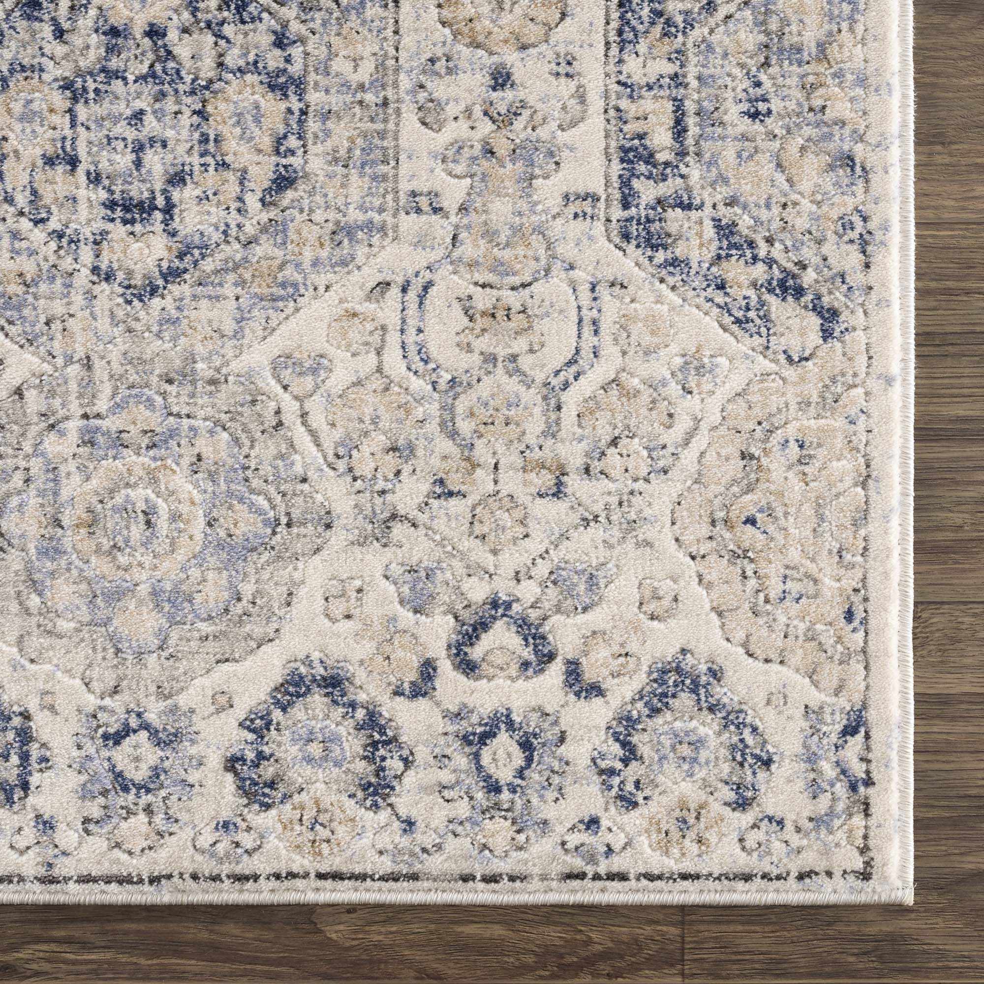 Parkerfield Cream & Blue Area Rug by Boutique Rugs