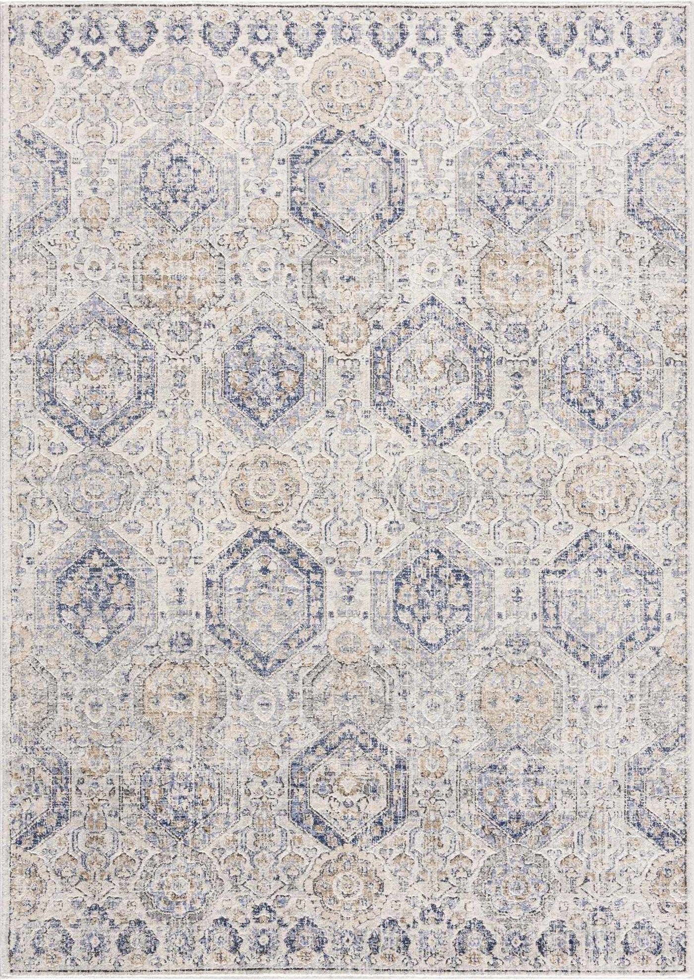 Parkerfield Cream & Blue Area Rug by Boutique Rugs