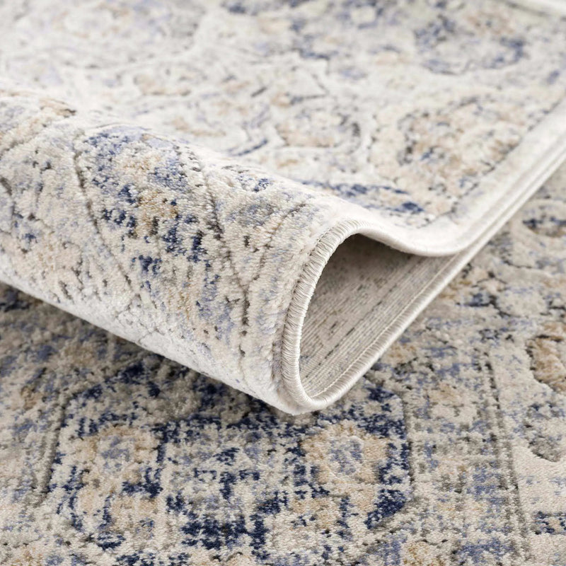 Parkerfield Cream & Blue Area Rug by Boutique Rugs