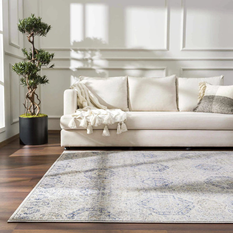 Parkerfield Cream & Blue Area Rug by Boutique Rugs