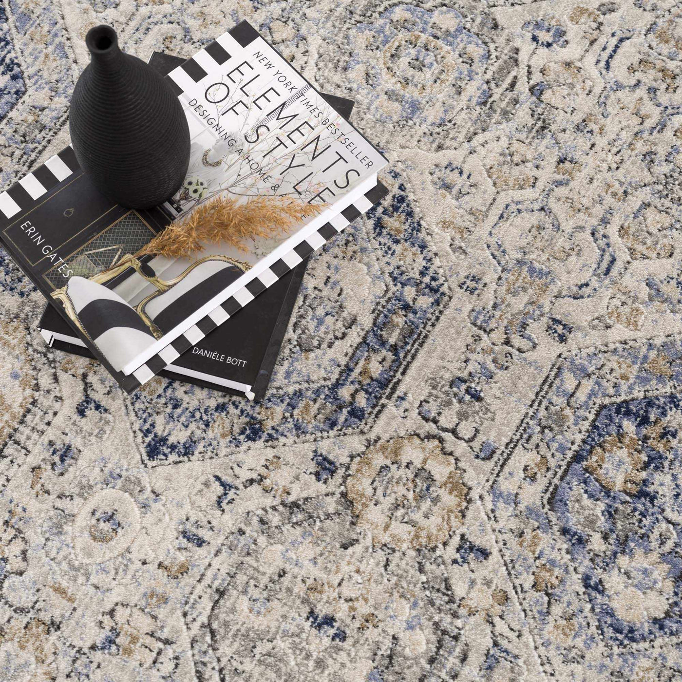 Parkerfield Cream & Blue Area Rug by Boutique Rugs
