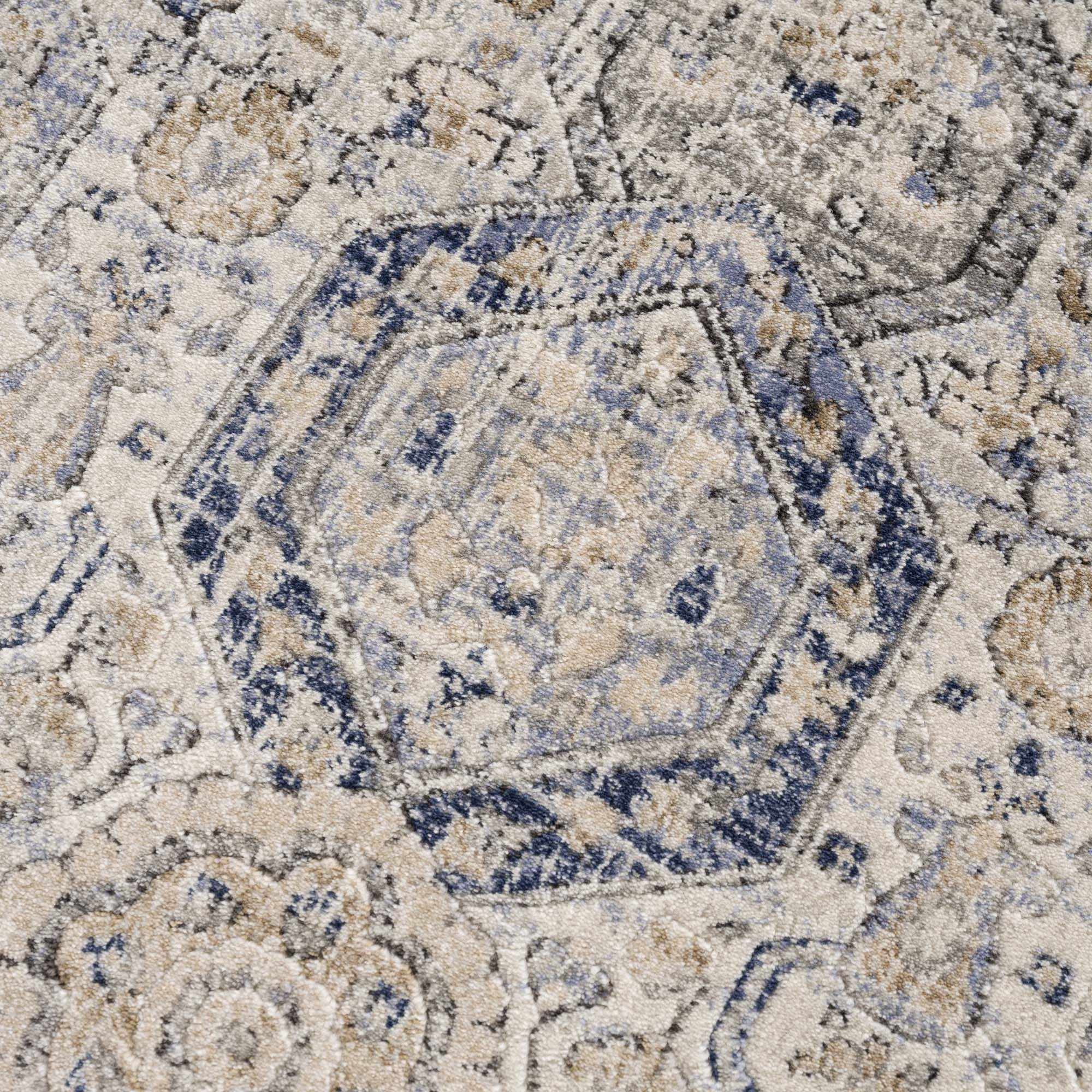 Parkerfield Cream & Blue Area Rug by Boutique Rugs