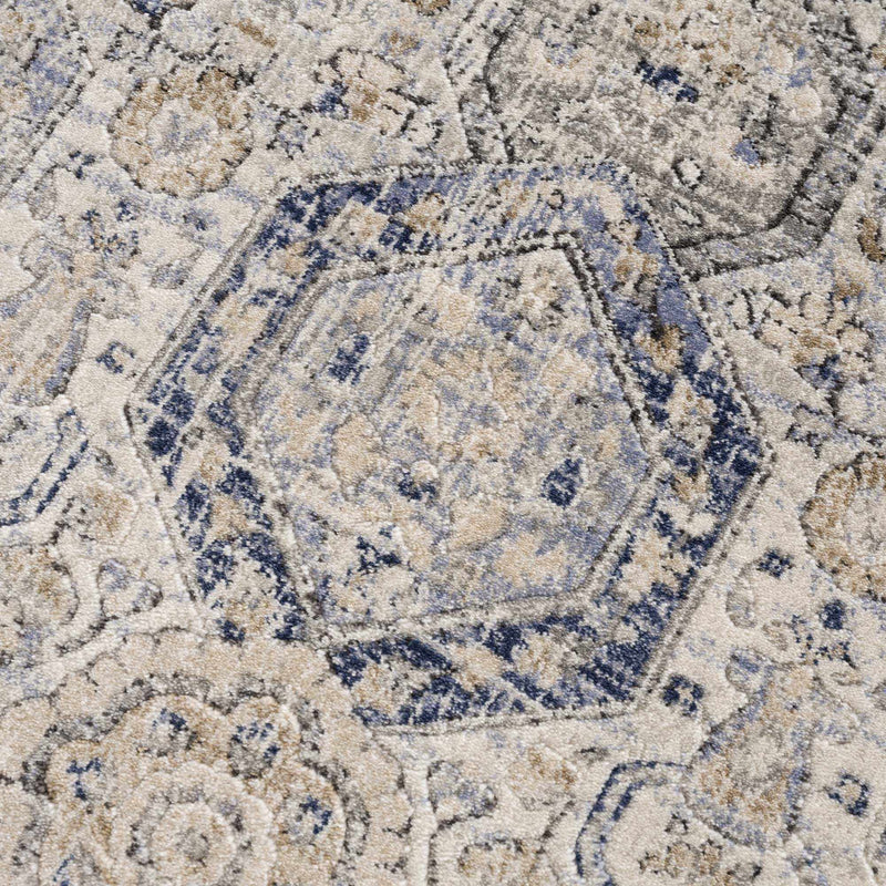 Parkerfield Cream & Blue Area Rug by Boutique Rugs