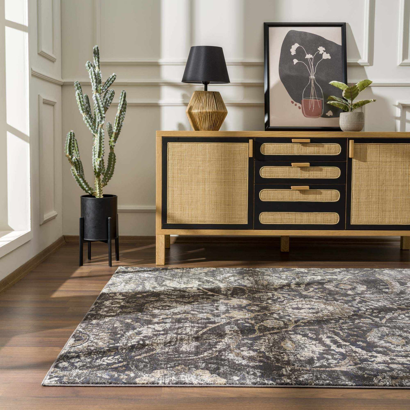 Georgiana Charcoal Area Rug by Boutique Rugs