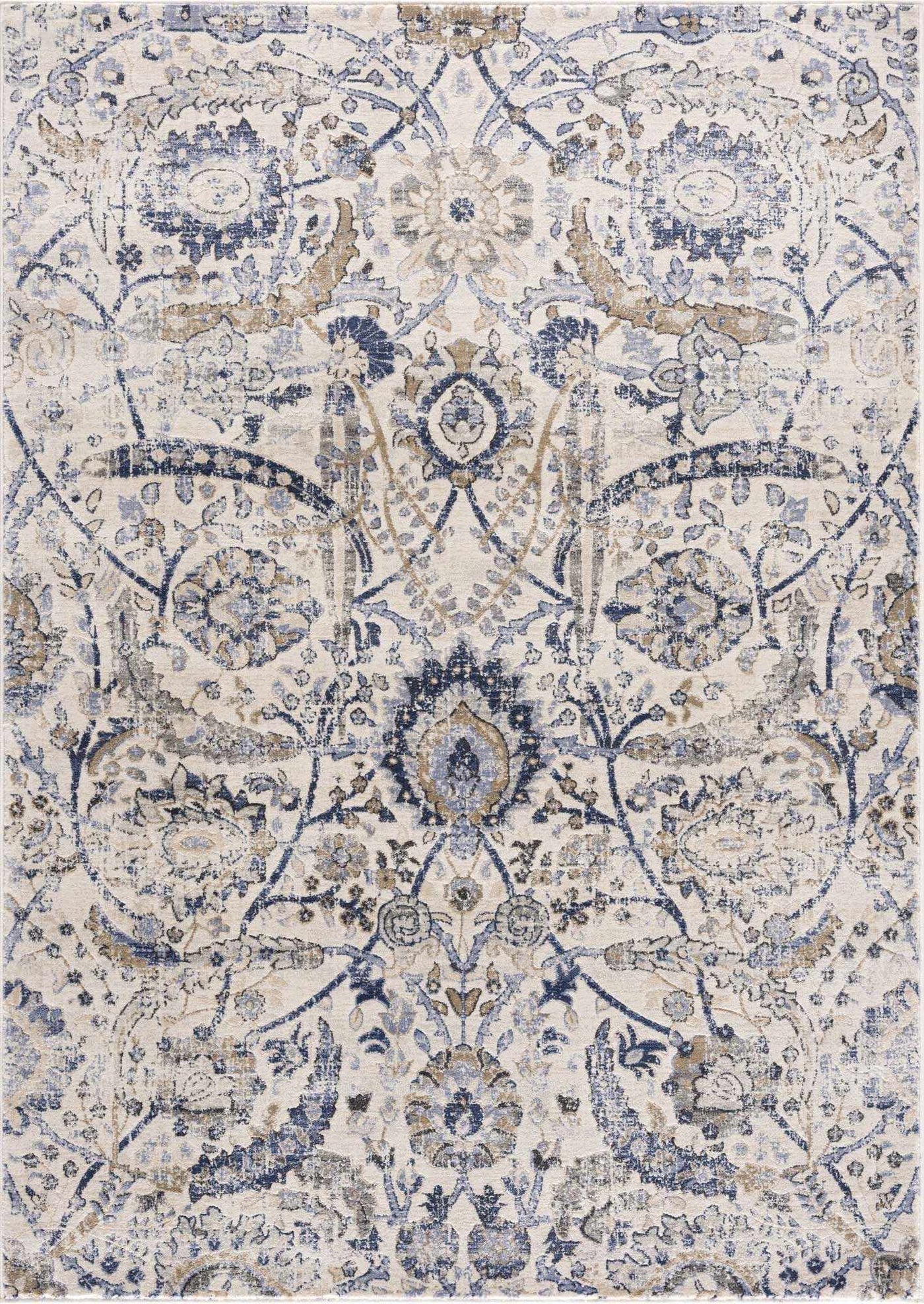 Georgiana Blue & Beige Oushak Rug by Boutique Rugs