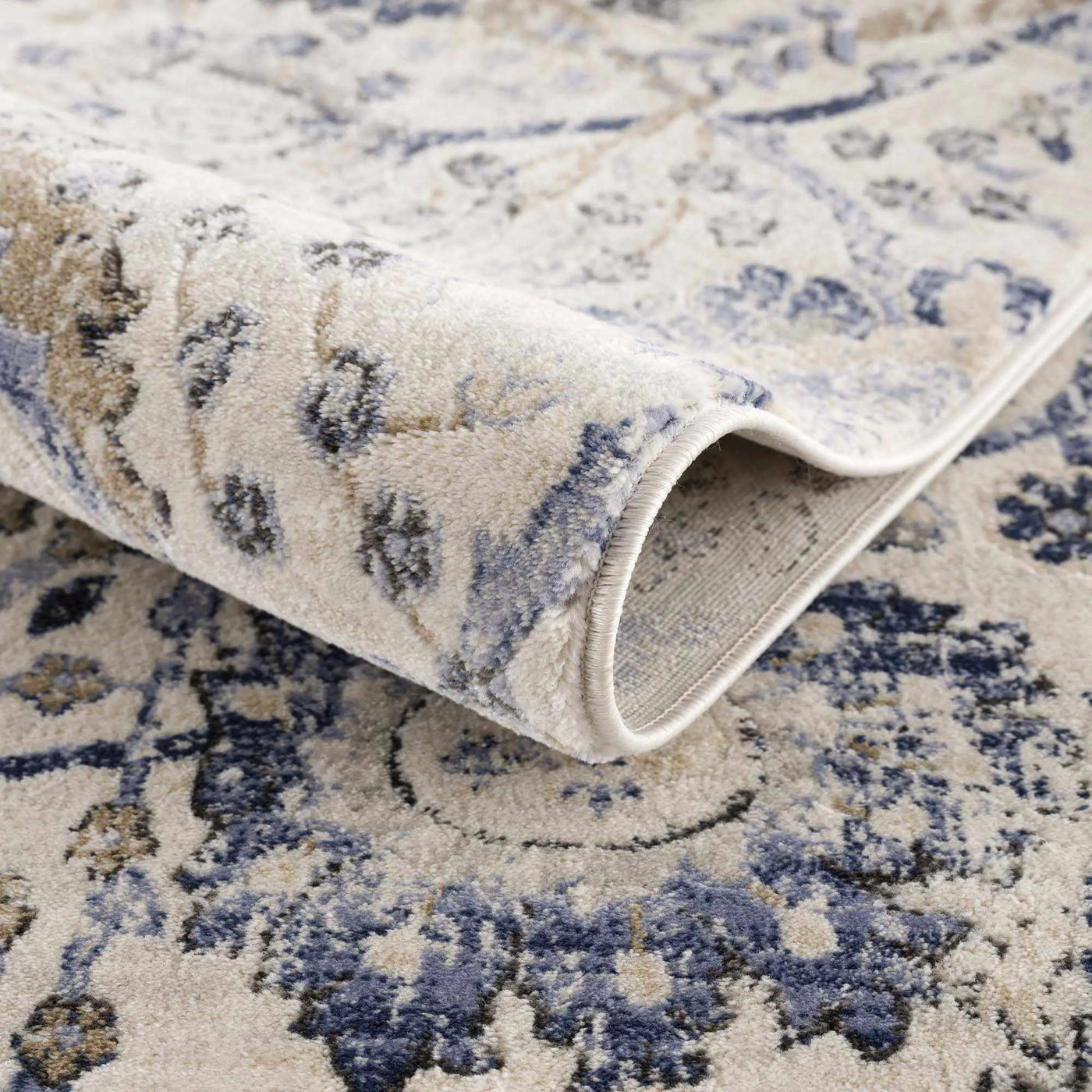 Georgiana Blue & Beige Oushak Rug by Boutique Rugs