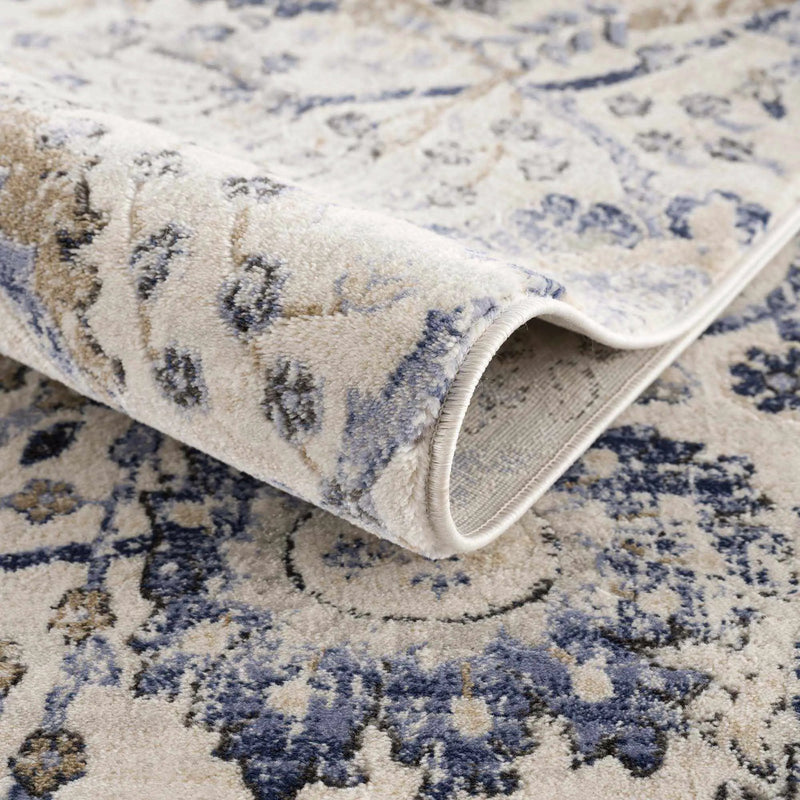 Georgiana Blue & Beige Oushak Rug by Boutique Rugs
