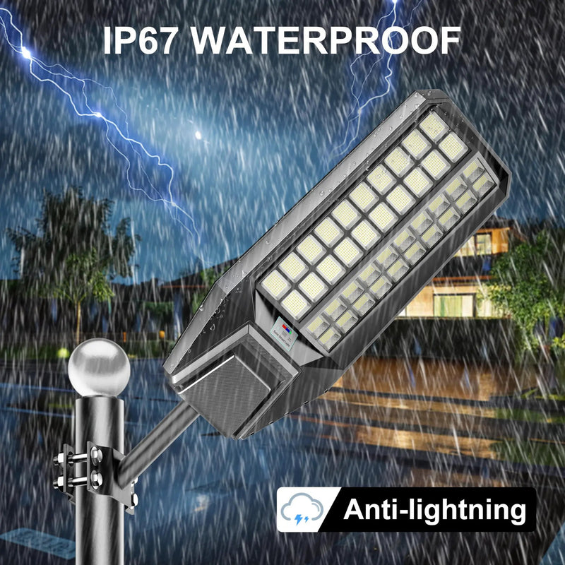 6500W Solar Street Light 7000K 800000LM Auto On/Off Dusk to Dawn IP67 Waterproof Motion Sensor by Outdoor Solar Outlet