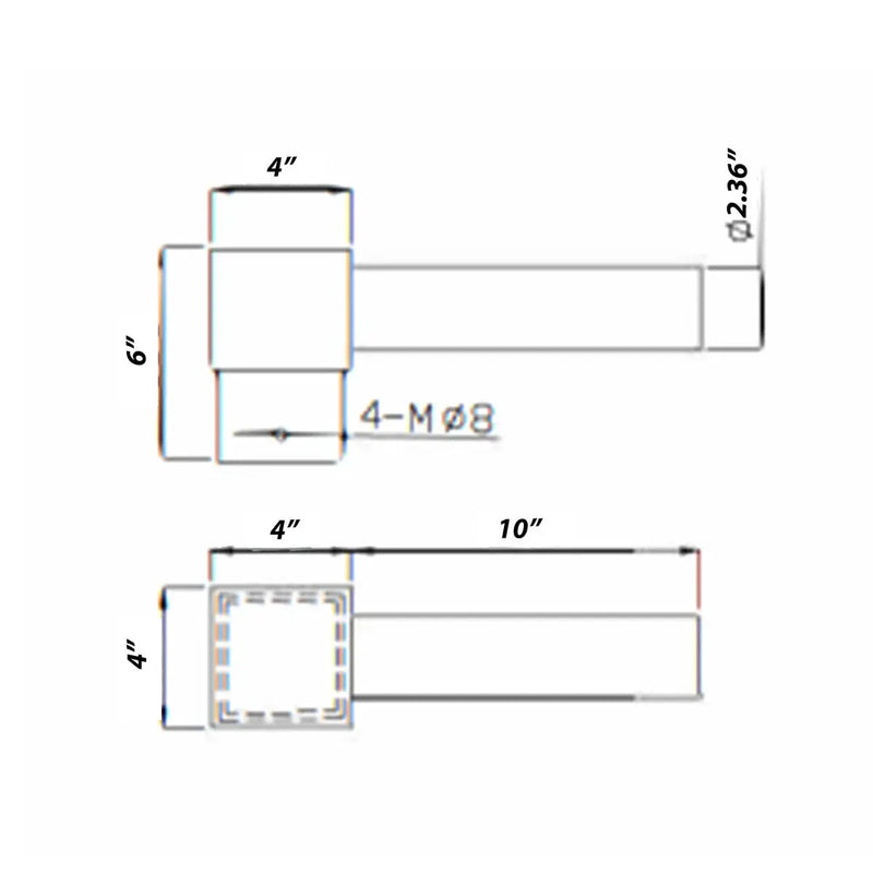 Single Spoke Arm Bracket Square/Round Base by Outdoor Solar Outlet