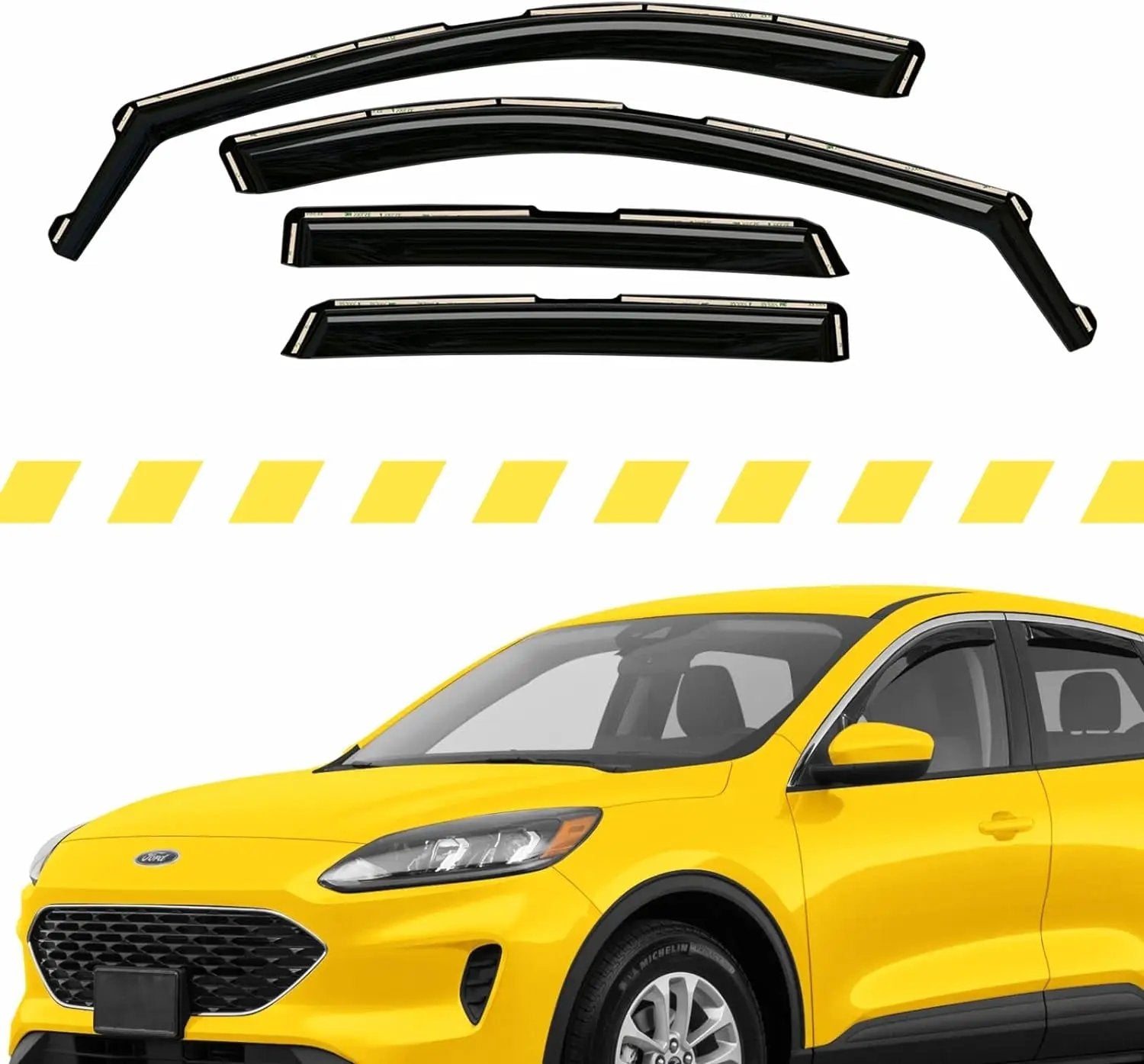 AEROGUYS 4.4★★★★ Extra Durable Window Deflectors in-Channel Window Visors Rain Guards Fit for Ford Escape 2020-2024, Sun Visors, Wind Vent Visors, Window Vent Shades, Exterior Car Accessories - 4 pcs. AG0038 by Selzalot