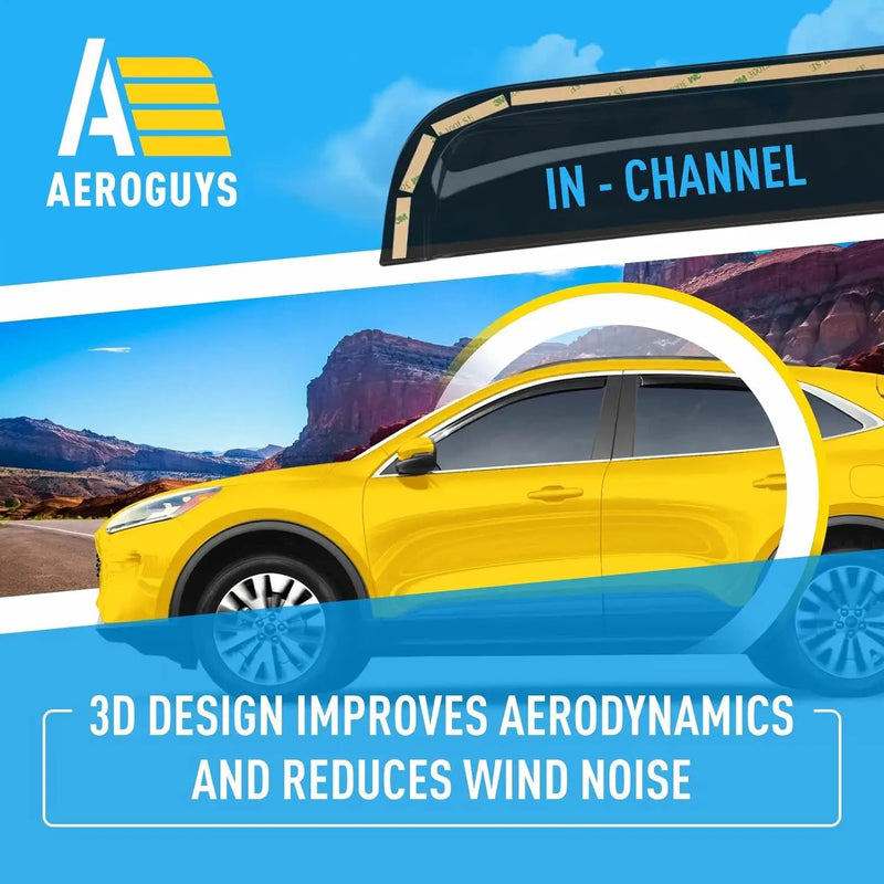 AEROGUYS 4.4★★★★ Extra Durable Window Deflectors in-Channel Window Visors Rain Guards Fit for Ford Escape 2020-2024, Sun Visors, Wind Vent Visors, Window Vent Shades, Exterior Car Accessories - 4 pcs. AG0038 by Selzalot