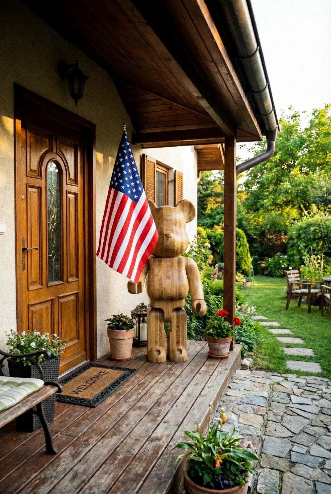 Handcrafted Wooden Bear Sculpture by Gizz