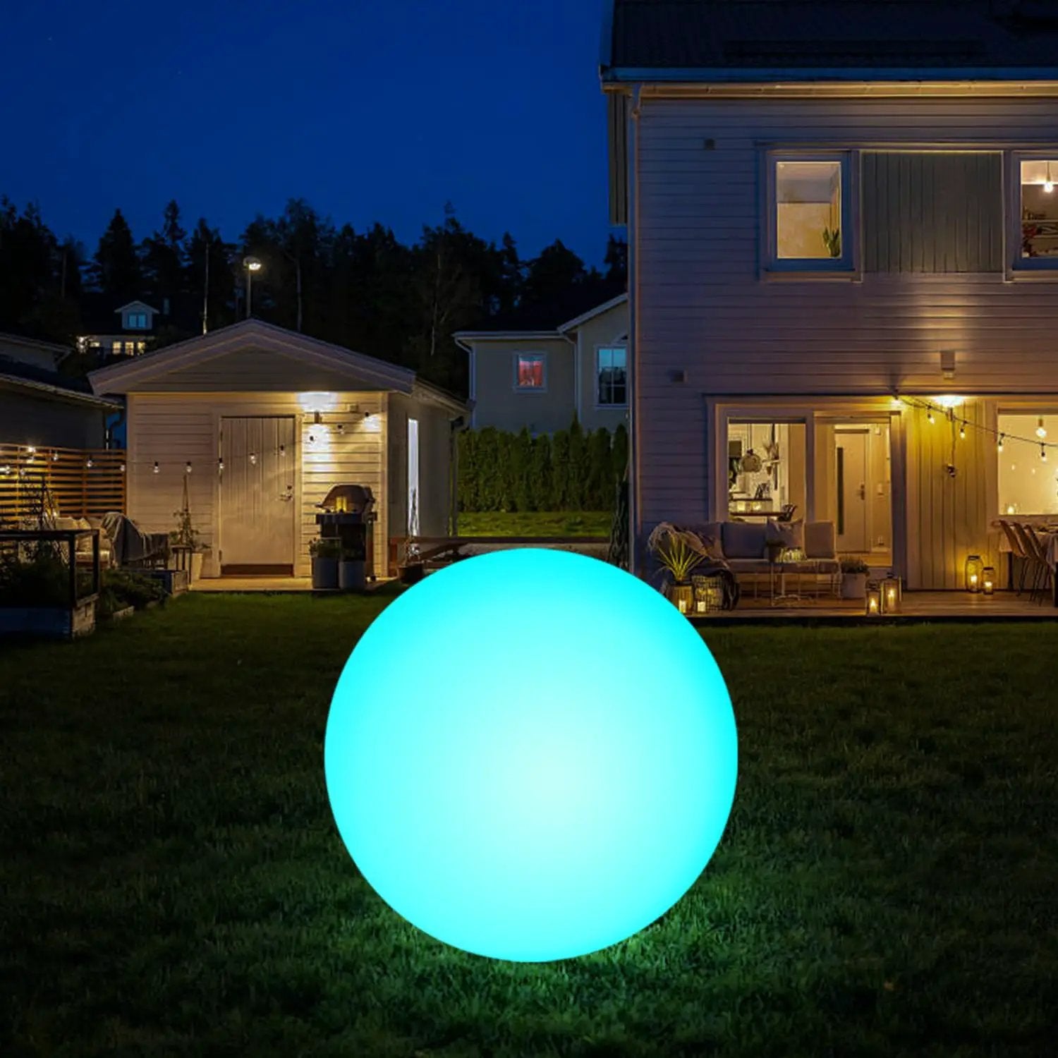12-Inch LED Ball Light, Solar Rechargeable Globe Light Color Changing Solar Globe Lamp by Outdoor Solar Outlet