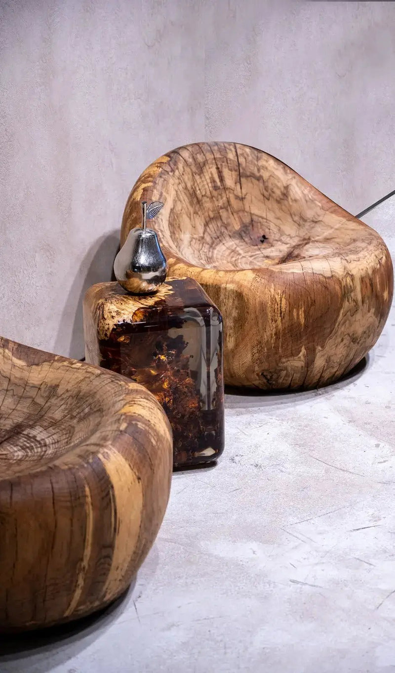 Resin Cube Side Table, Epoxy Wood Stool, Cube Accent Table by Gizz