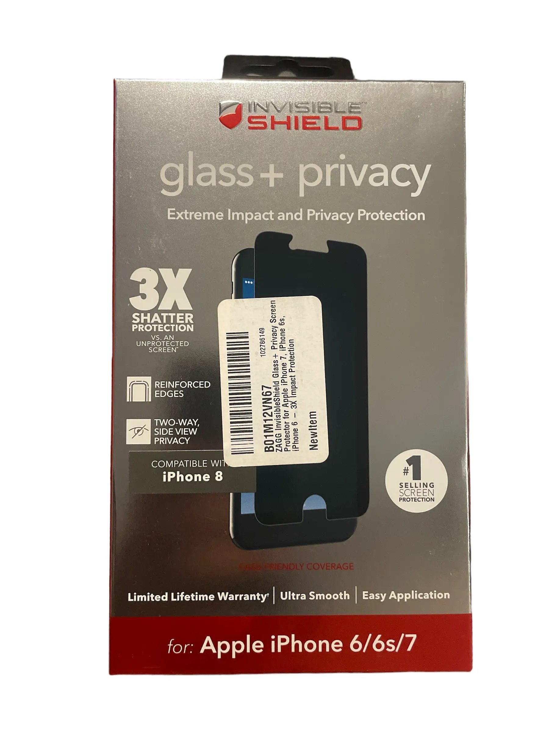 ZAGG InvisibleShield Glass Privacy Screen Protector For Apple iPhone 6/6s/7 by Selzalot