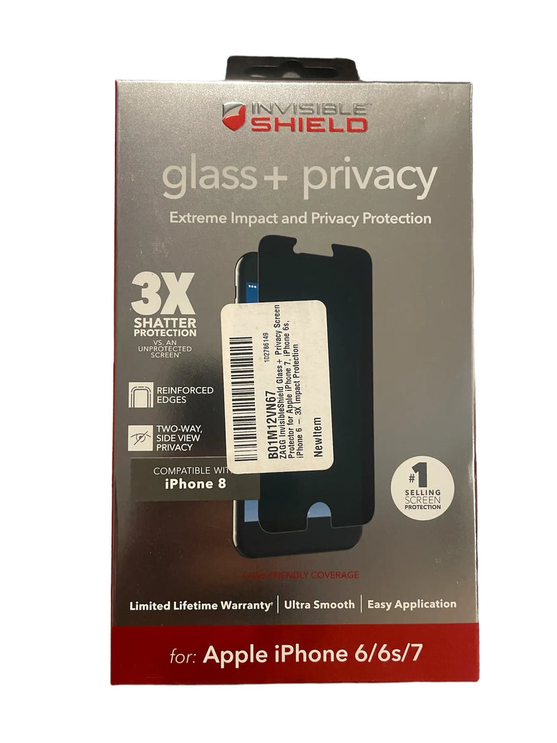 ZAGG InvisibleShield Glass Privacy Screen Protector For Apple iPhone 6/6s/7 by Selzalot