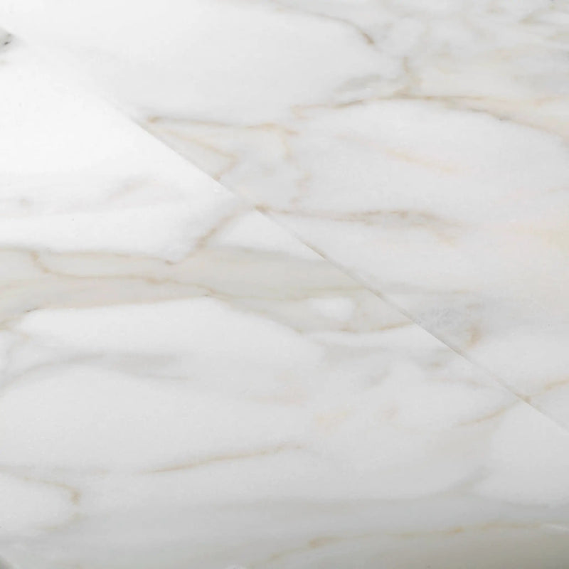 White 4x12 Honed Subway Calacatta Gold Marble Tile (15 pack, 5 sq ft/case) by Apollo Tile