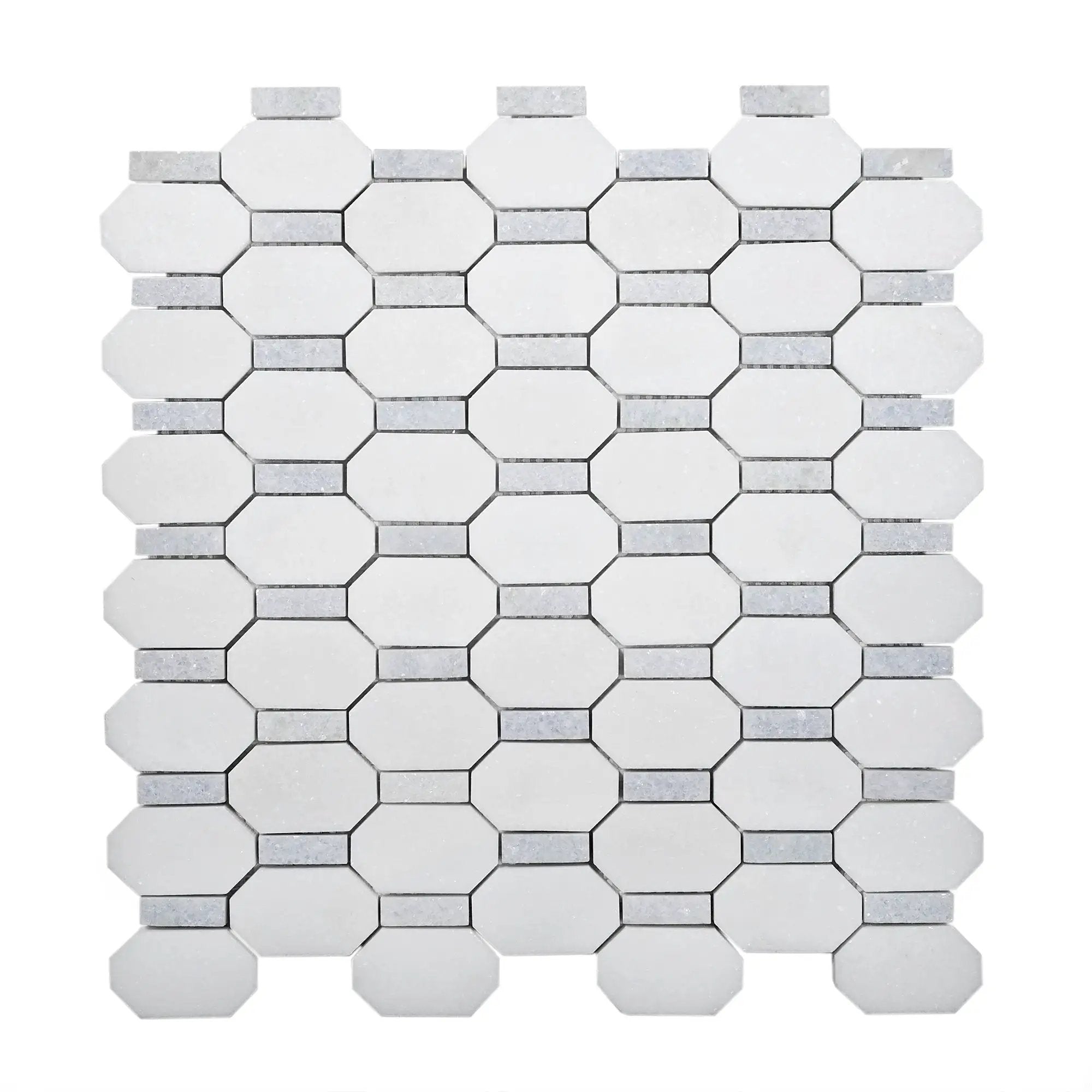 5-Pack White, Blue 11-in x 11-in Polished Natural Stone Floor and Wall Tile by Apollo Tile