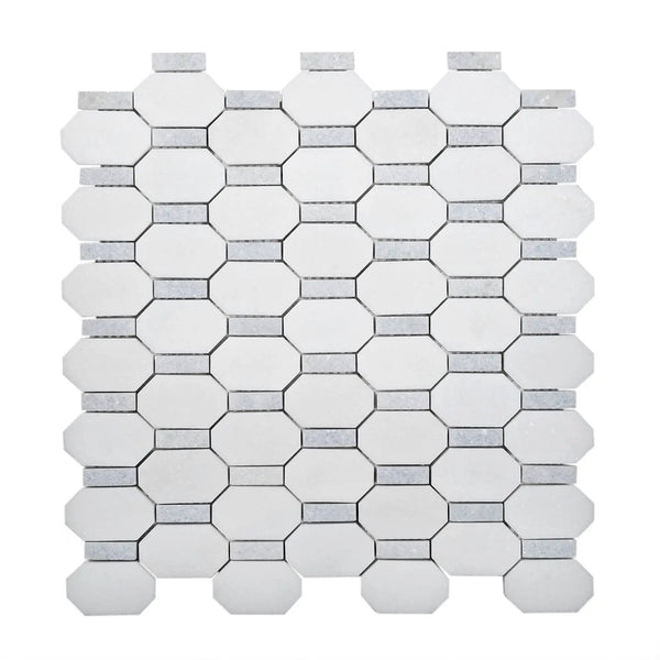 5-Pack White, Blue 11-in x 11-in Polished Natural Stone Floor and Wall Tile, photo 2 of 6