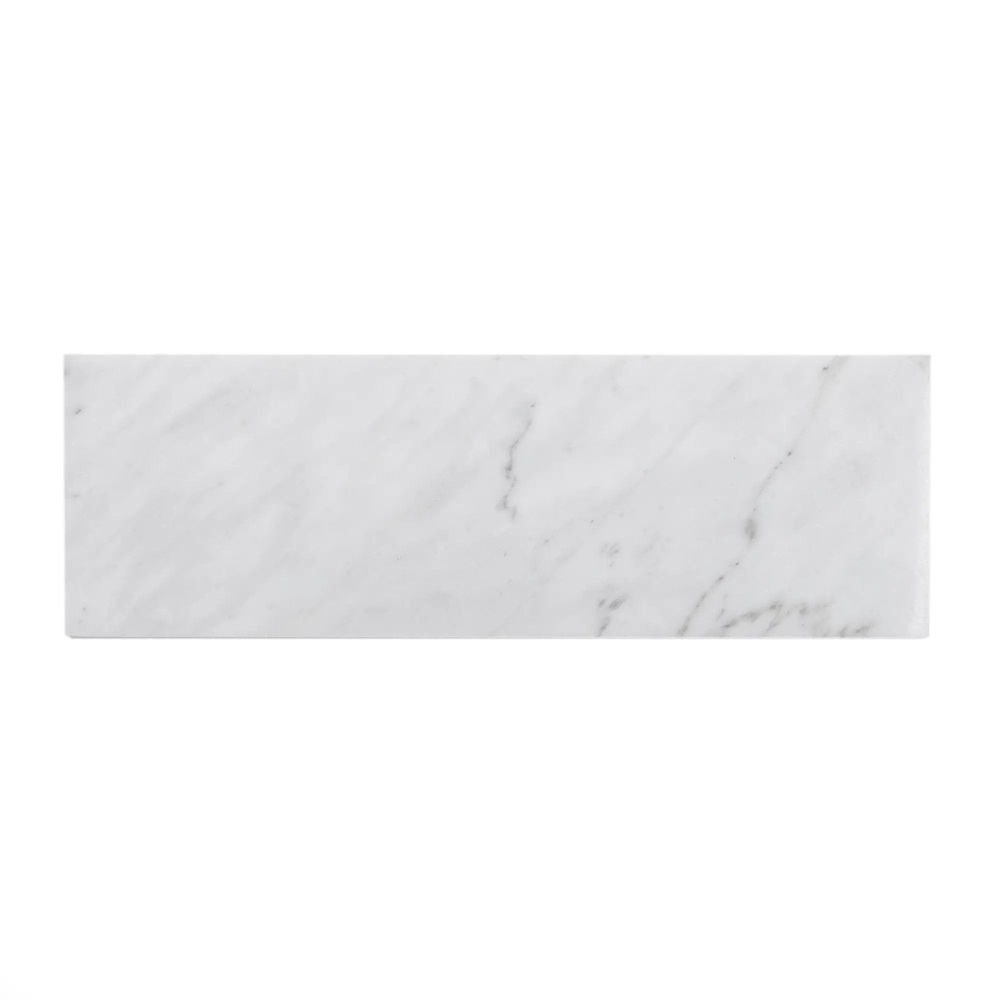 White 4x12 Polished Subway Bianco Carrara Marble Tile (15 pack, 5 sq ft/case) by Apollo Tile
