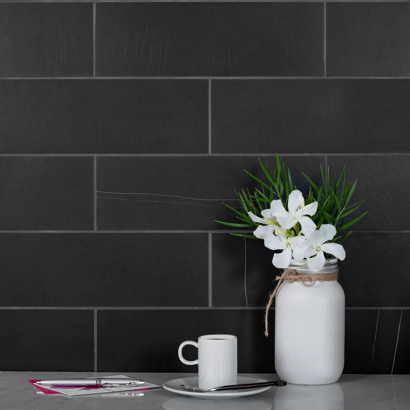 Eastern Black 4x12 Honed Subway Marble Tile (15 pack, 5 sq ft/case) by Apollo Tile