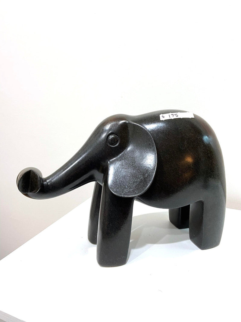 Happy Stone Elephant - One of a Kind Sculpture