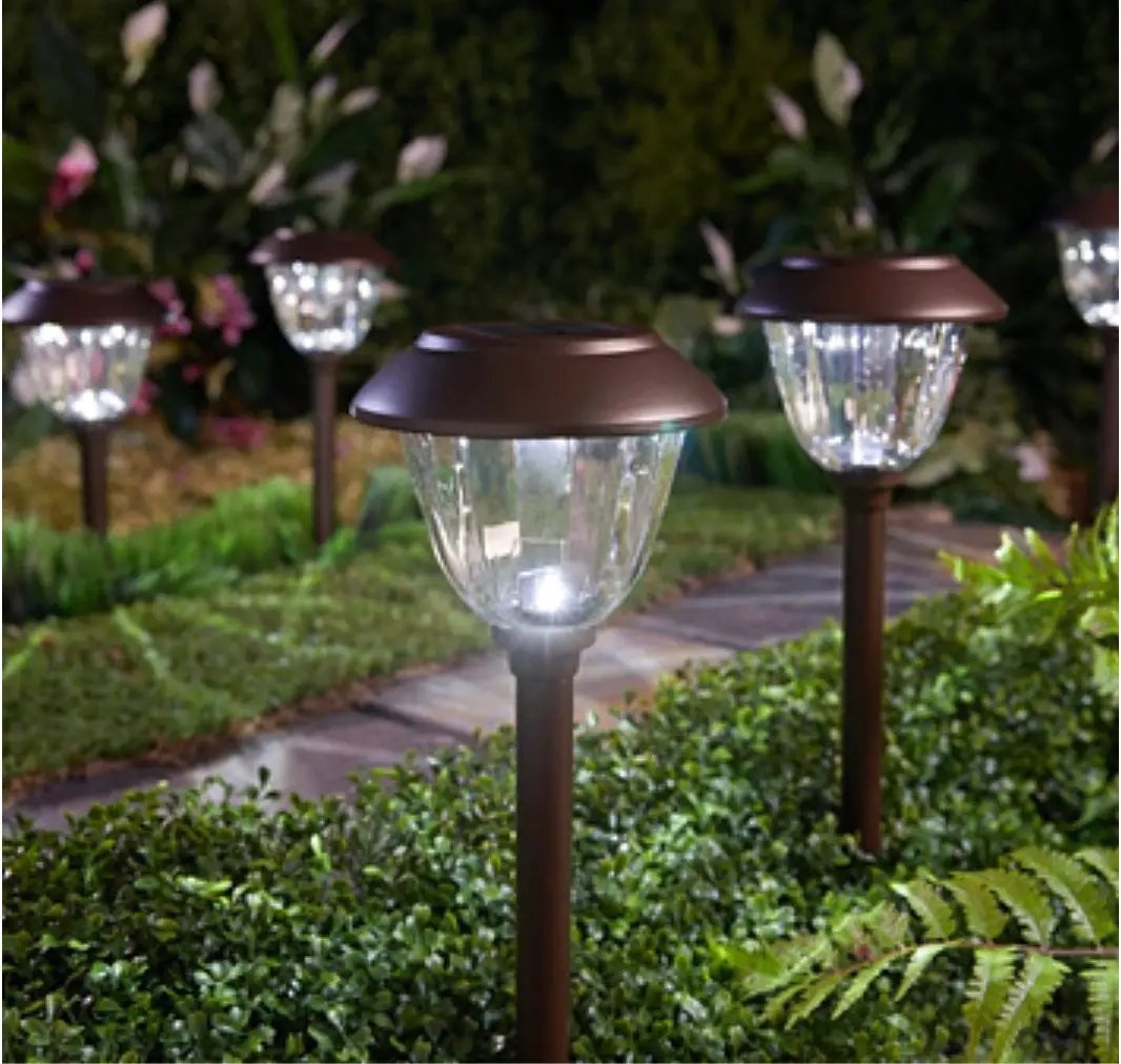 Alpan 10 Pack Solar Pathway LED Lights Outdoor-Stainless Steel 15 Lumen( Bronze ) by Outdoor Solar Outlet