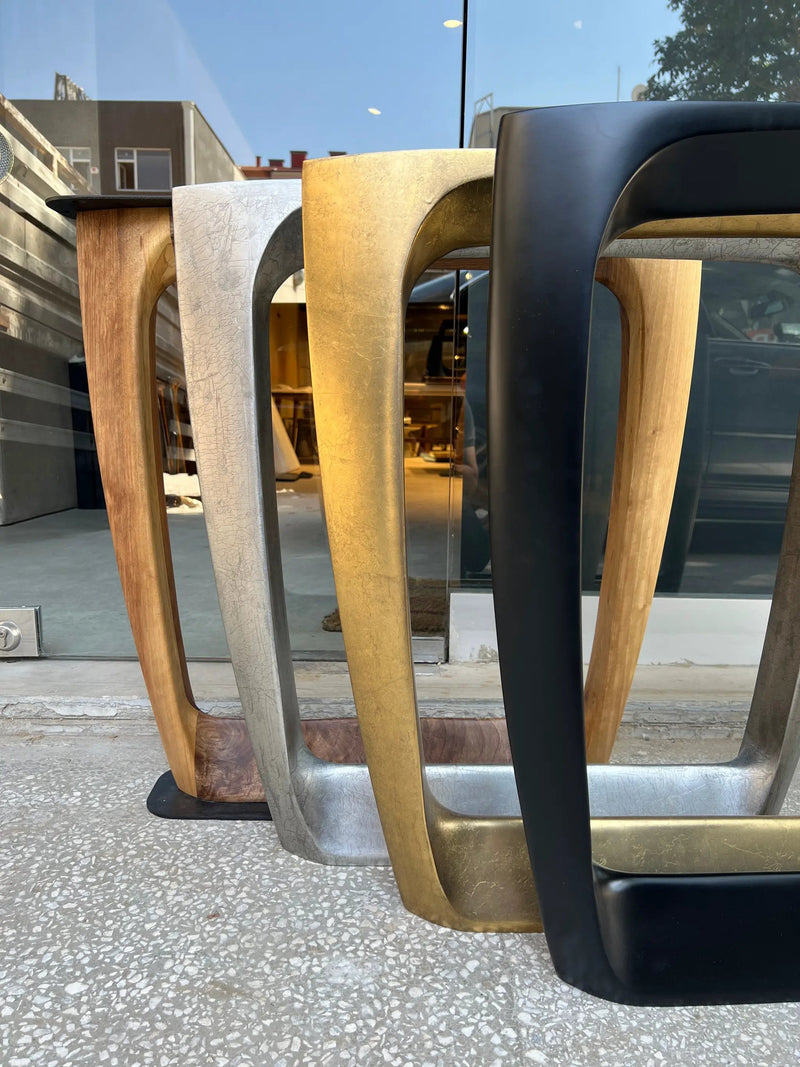 Epoxy Resin River Dining Table Featured Walnut Wood Leg by Gizz