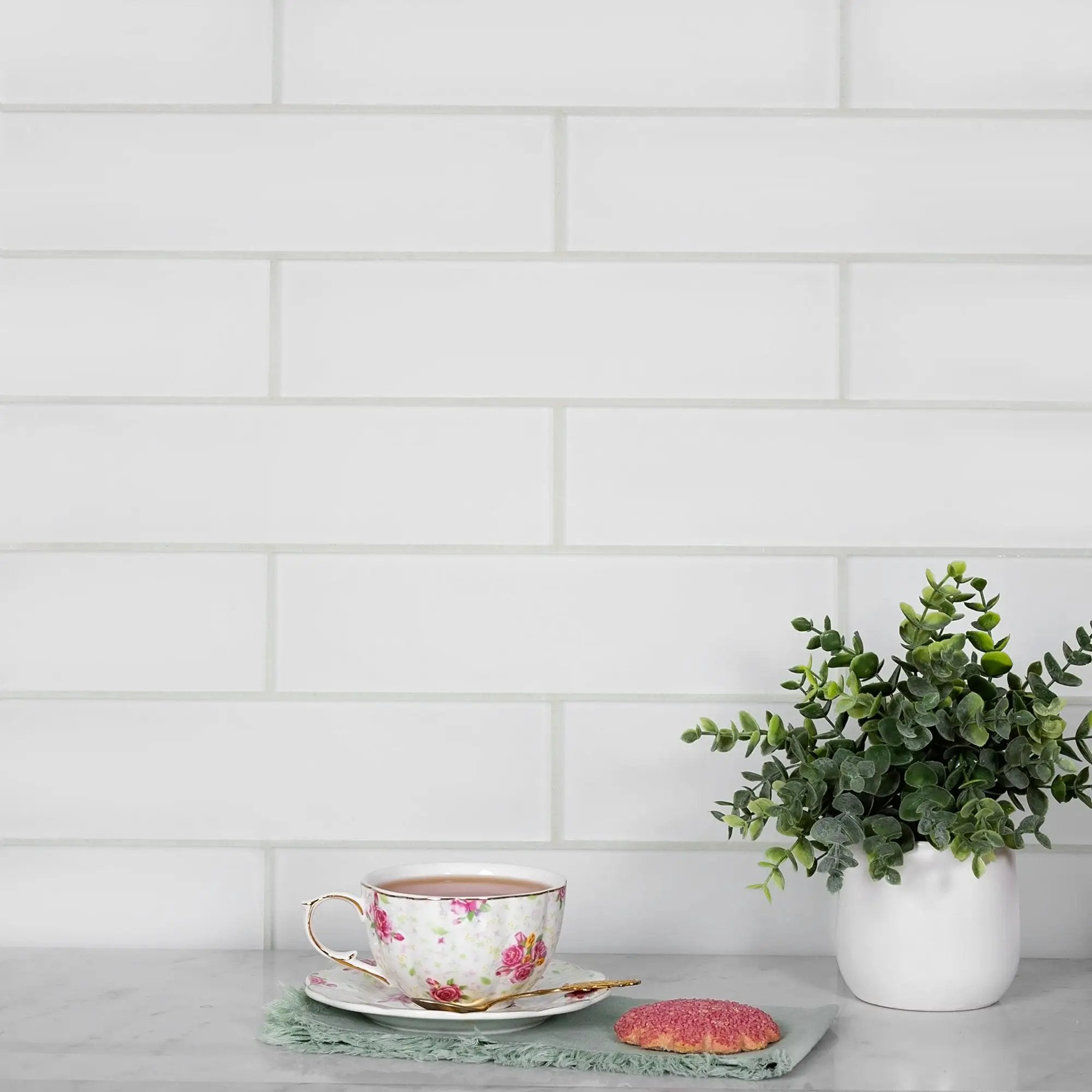 White 3x12 Matte Subway Glass Tile (20 pack, 5 sq ft/case) by Apollo Tile