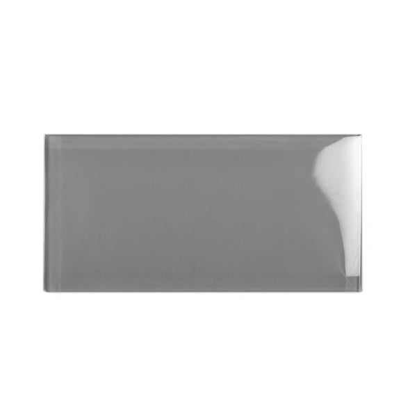 Gray 3x6 Glossy Subway Glass Tile (40 pack, 5 sq ft/case), photo 2 of 12