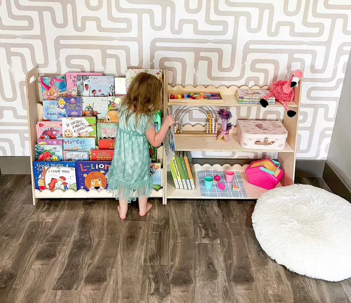 RAY+ROY- Scalloped Toy Shelf + Bookshelf by Bush Acres