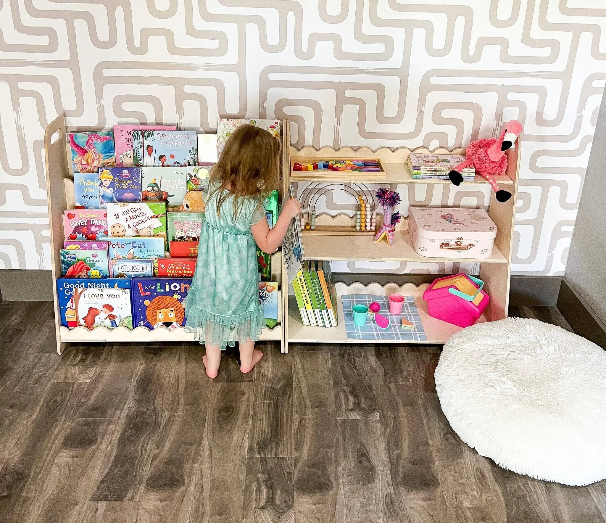 RAY+ROY- Scalloped Toy Shelf + Bookshelf by Bush Acres