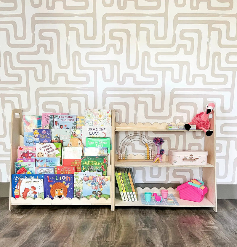 RAY+ROY- Scalloped Toy Shelf + Bookshelf by Bush Acres