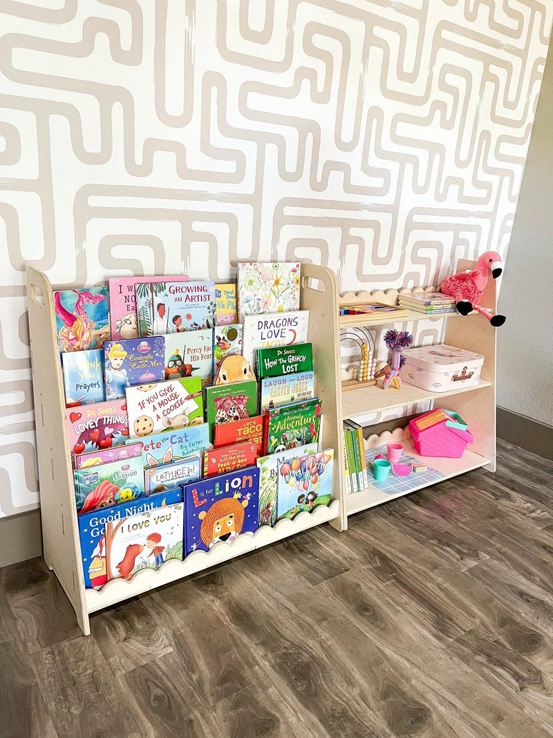 RAY+ROY- Scalloped Toy Shelf + Bookshelf by Bush Acres