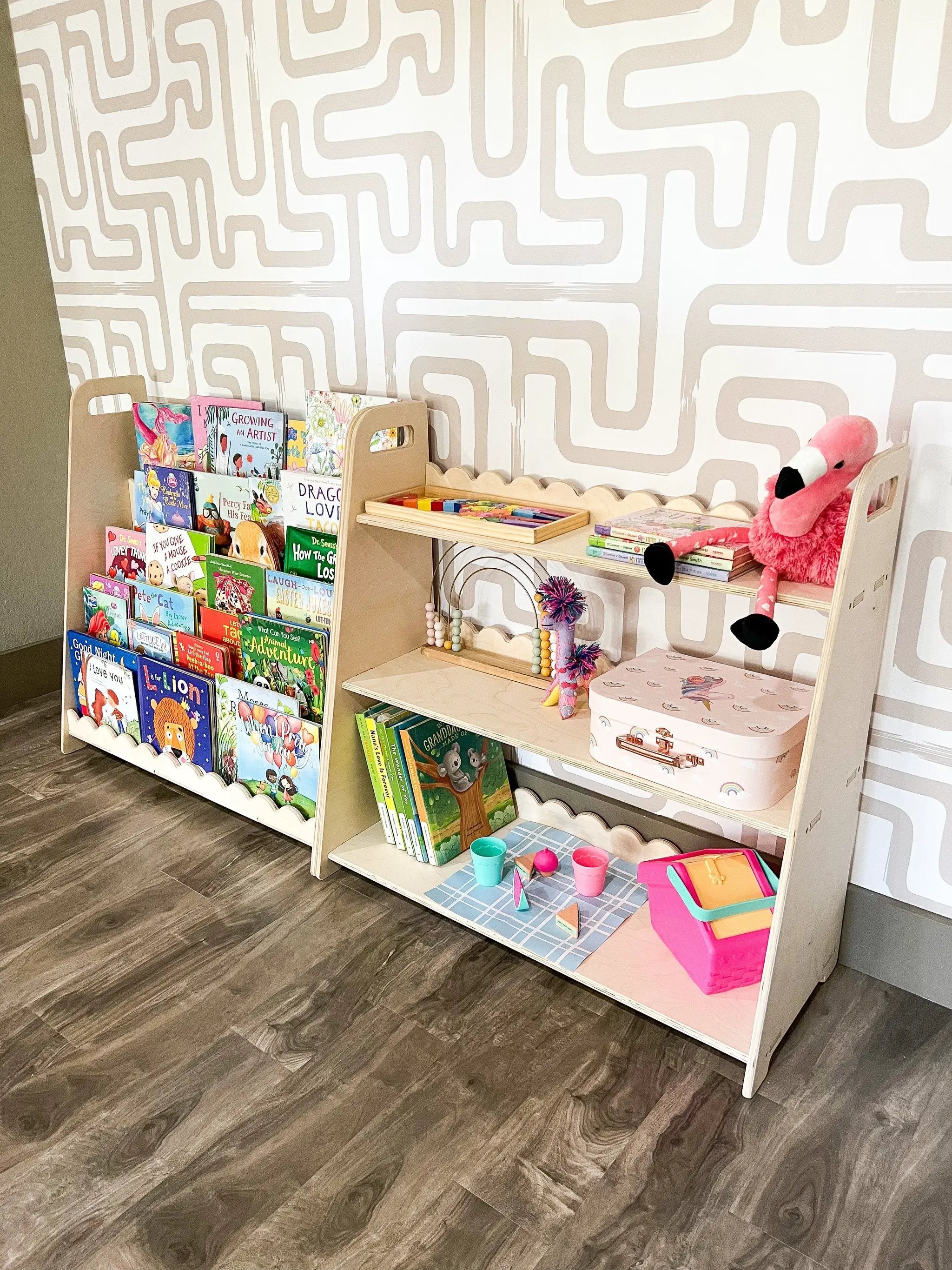 RAY+ROY- Scalloped Toy Shelf + Bookshelf by Bush Acres