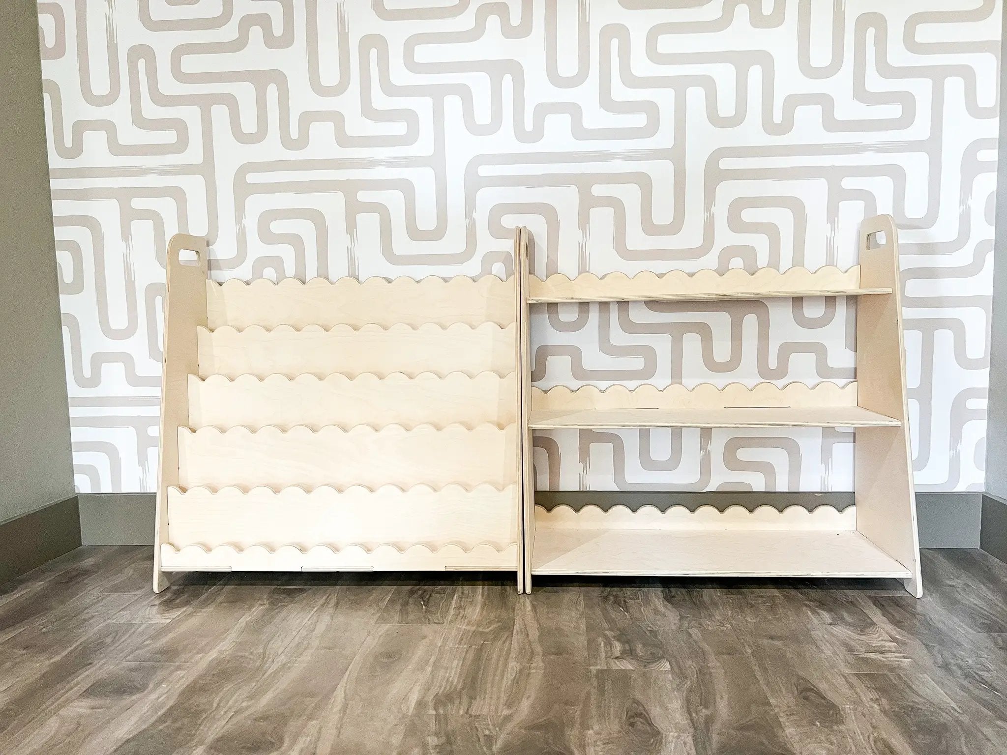 RAY+ROY- Scalloped Toy Shelf + Bookshelf by Bush Acres