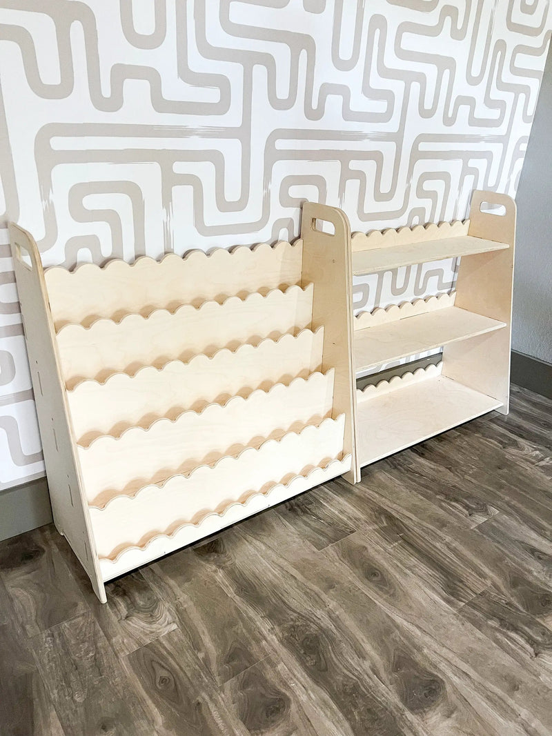 RAY+ROY- Scalloped Toy Shelf + Bookshelf by Bush Acres