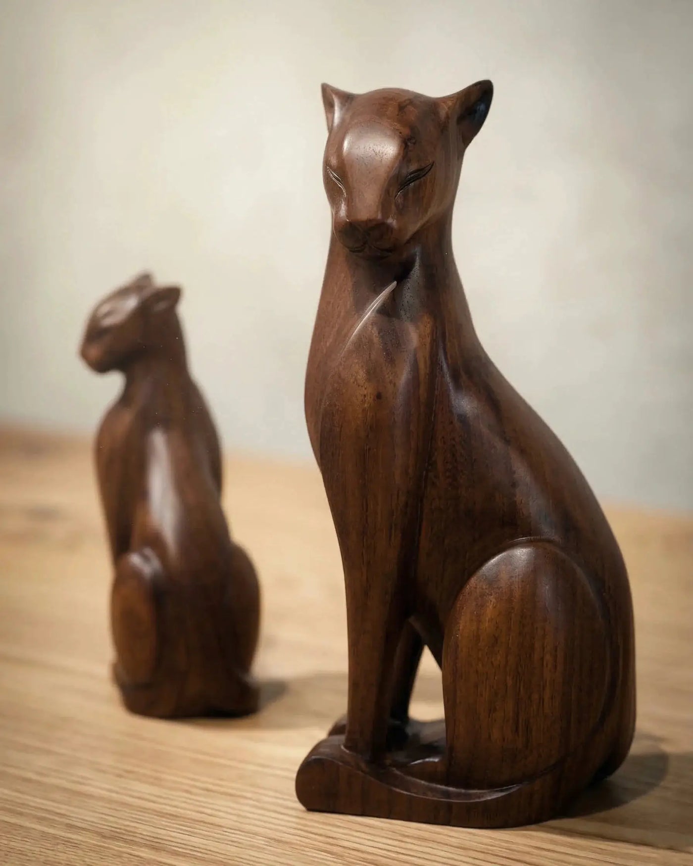 Wooden Wild Cat Figure by Gizz