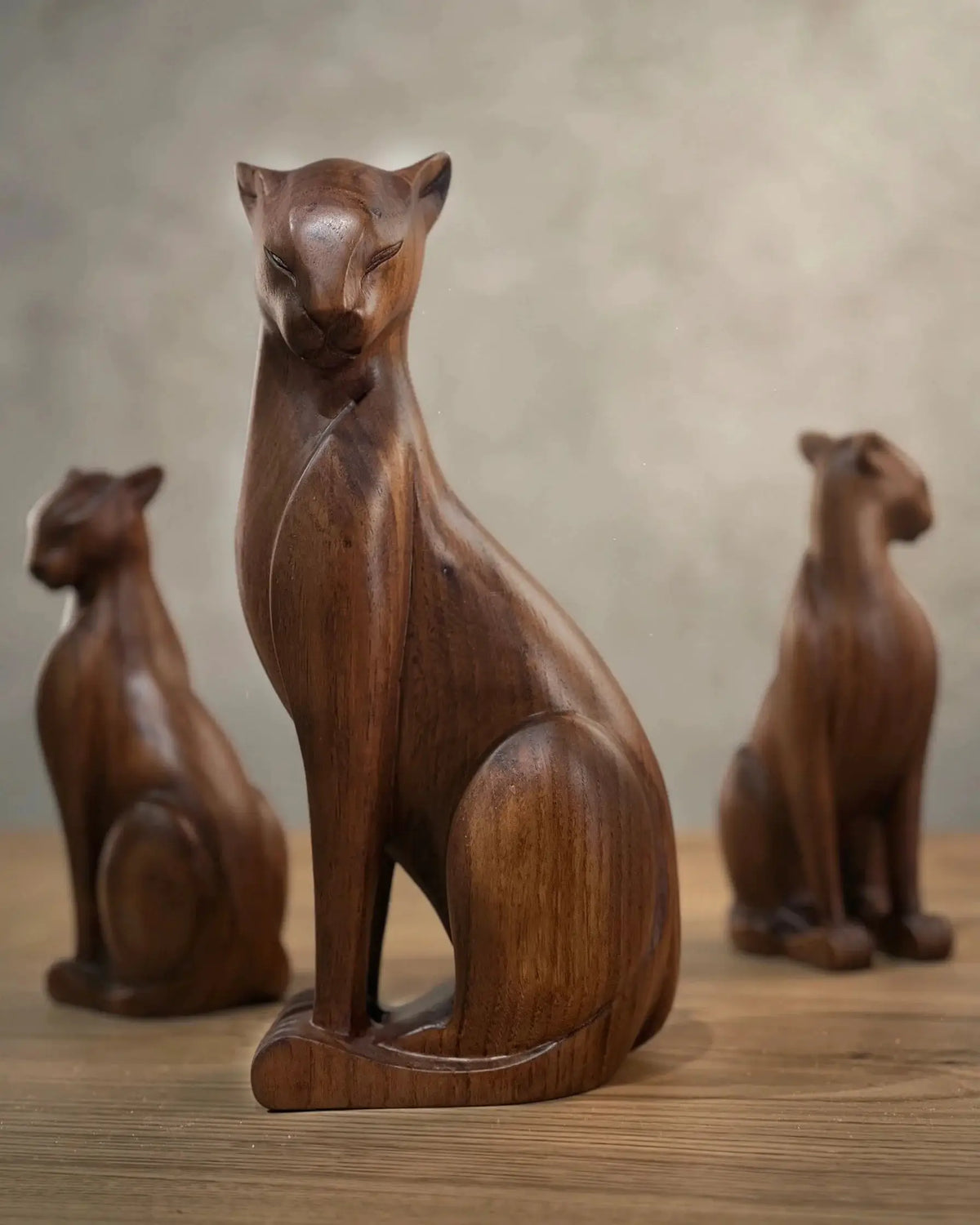 Wooden Wild Cat Figure by Gizz